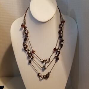Maurices bronze tone necklace 3 strand (18" shortest 22") with 3" extension